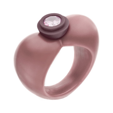 AMALA – Heart Up – Herzring aus Kunstharz mit einem farbigen Zirkonia.